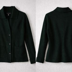 Adrienne Vittadini Dark Green Knit Cardigan Jacket – Women’s Size M